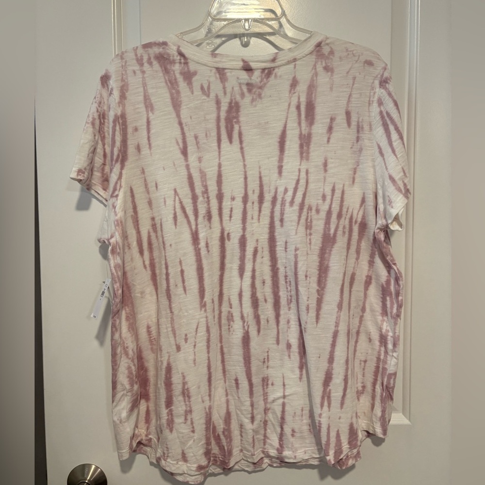 Old Navy Short Sleeve Tie-Dye Tee - Pink and White - Picture 2 of 3
